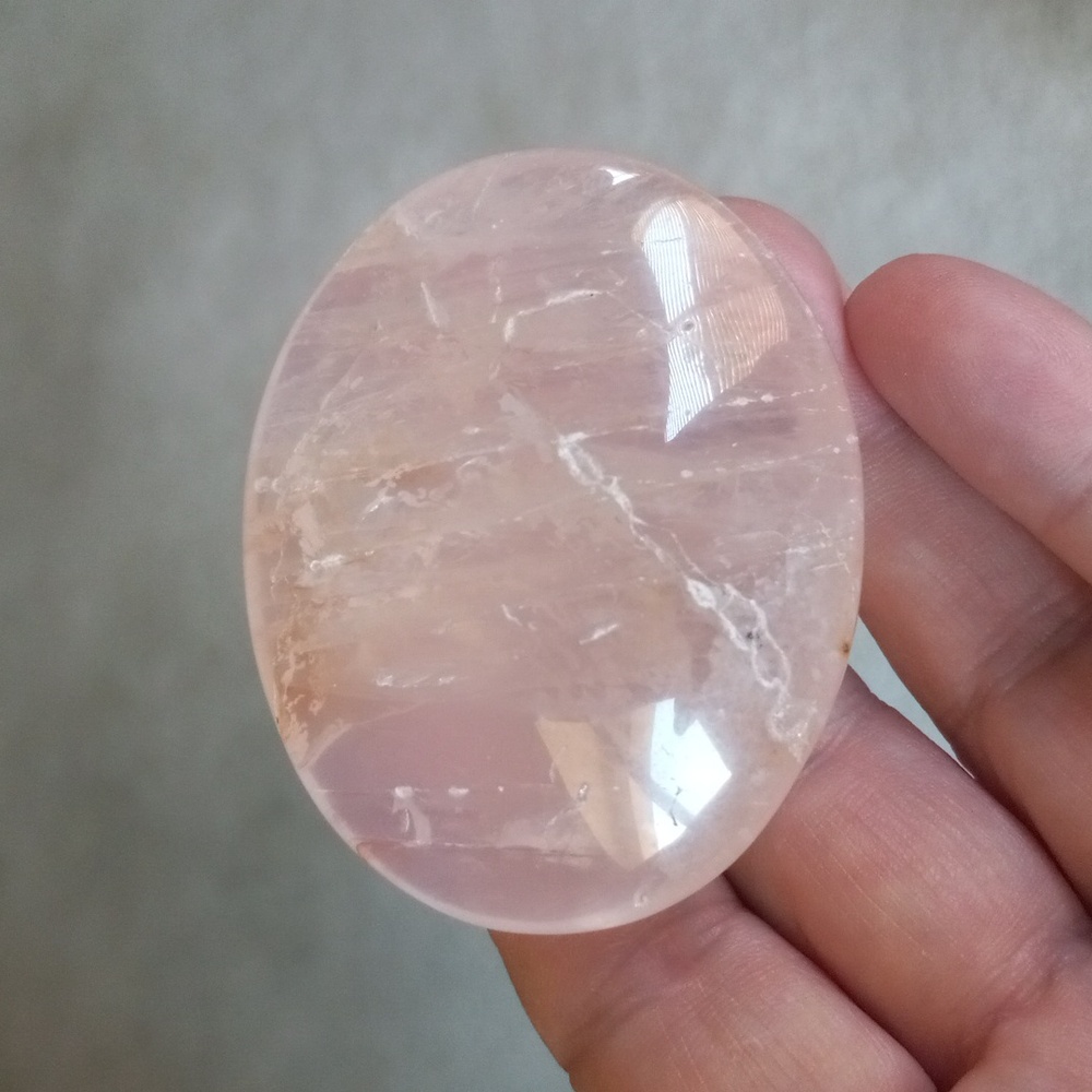 Rose Quartz Crystal Palmstone.